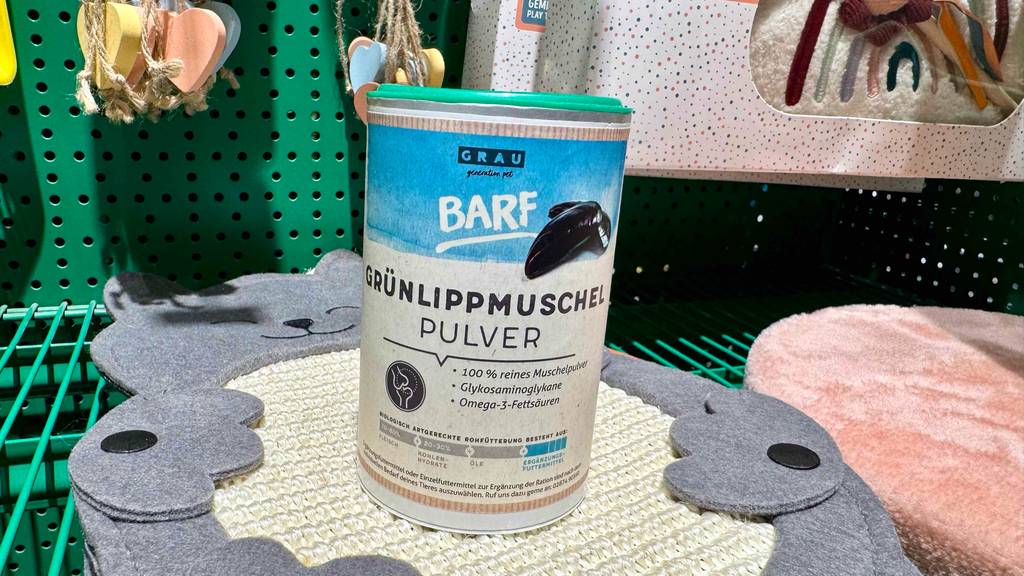 Grünlippmuschel für den Hund im Test: Auf der Dose stehen Informationen zum Produkt.