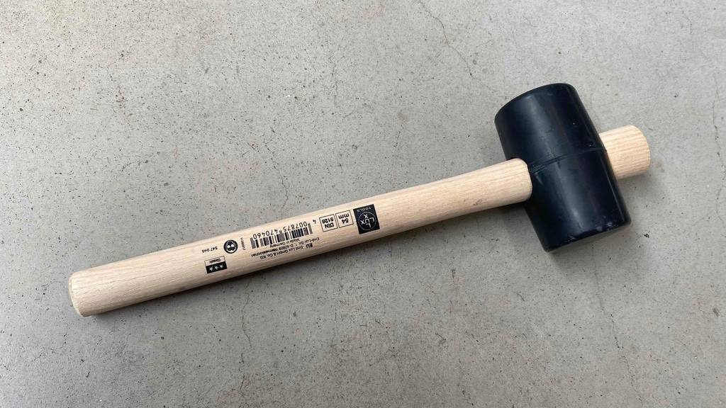Gummihammer getestet: Detailansicht eines Gummihammers.