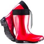 Gummistiefel-Damen-Test: rote Gummistiefel mit Futter