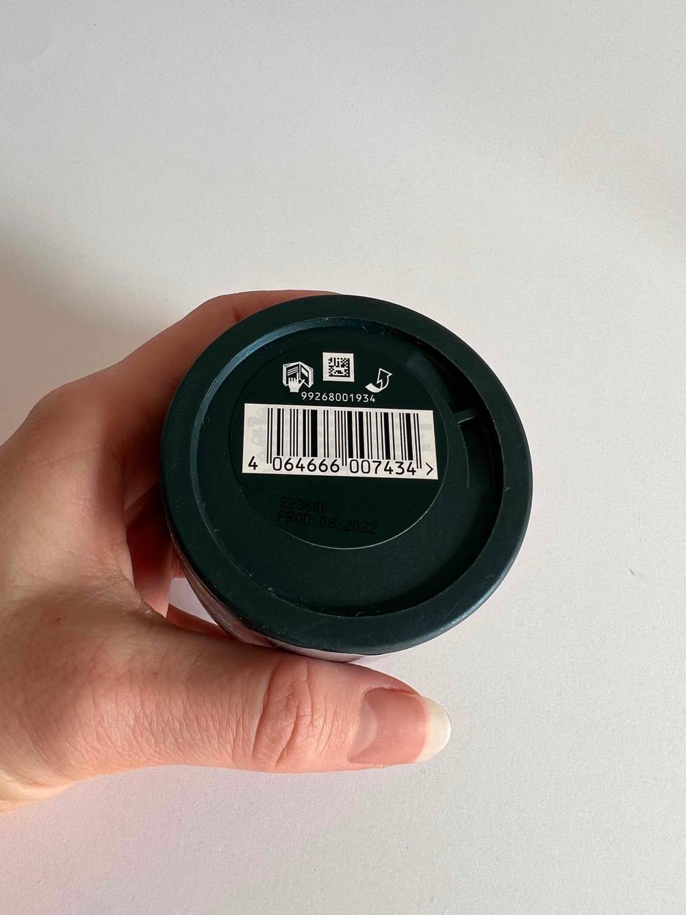 Barcode von einer getesteten Haargel-Packung. 