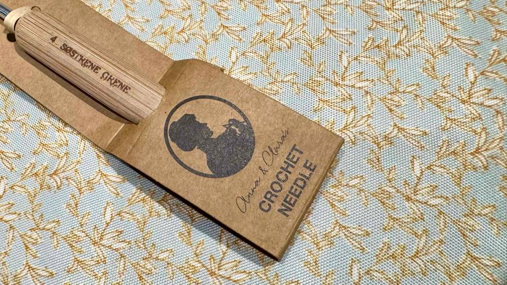Häkelnadeln getestet: Nahaufnahme der Verpackung mit Informationen.