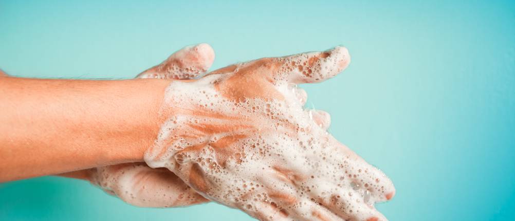 Hände waschen-Aufkleber-Test