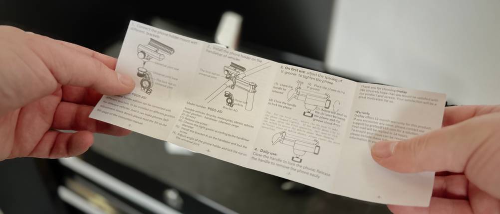 Die Anleitung der Handyhalterung von Grefay.