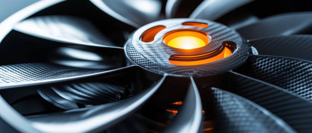 Heizkörper-Ventilator-Test: eine Beleuchtung zeigt an, dass das Modell mit Strom oder Akku läuft.