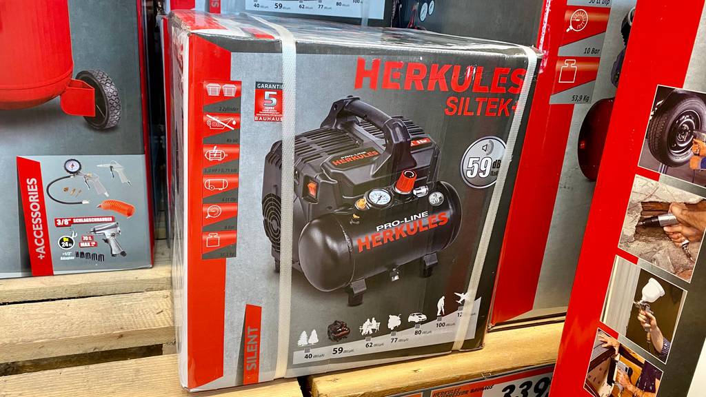 Kompressor getestet: Verpackung eines Kompressors.