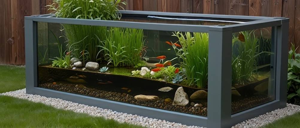 Hochteich als Aquarium im Garten getestet.