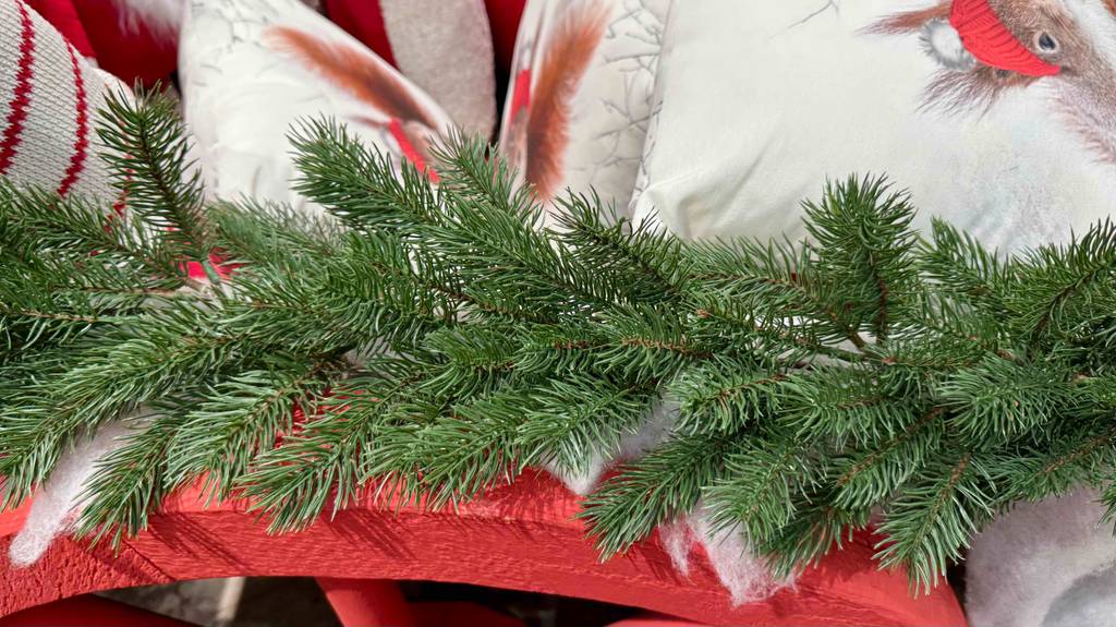Weihnachtsgirlanden-Test: Detailansicht des Materials.