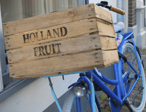 Ein Hollandrad mit Transportkiste.
