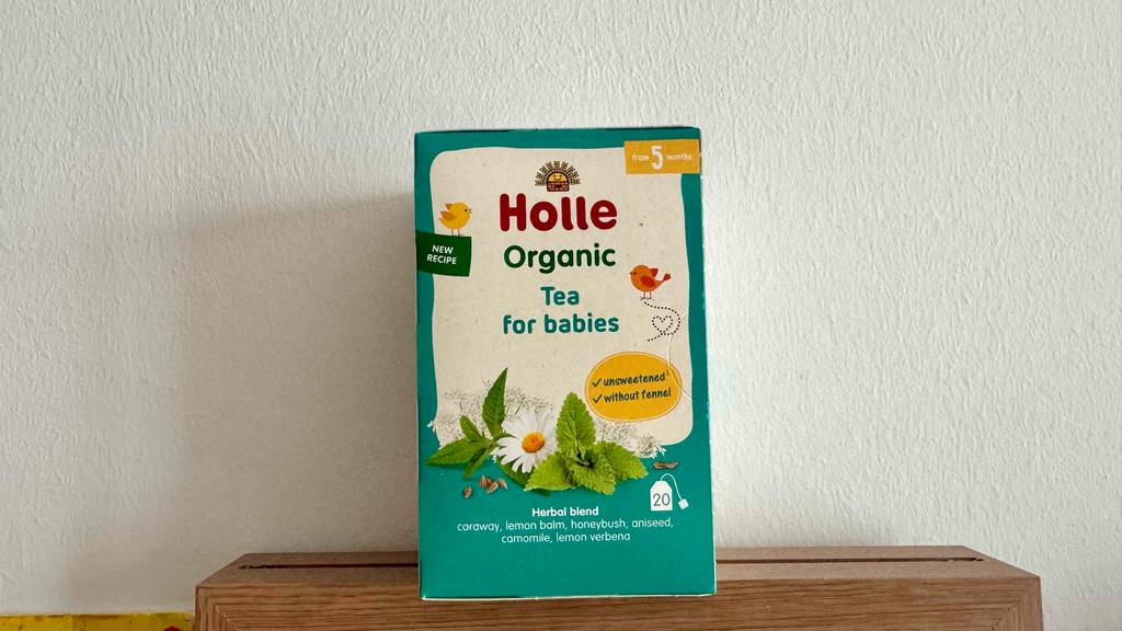 Im Test: Frontansicht einer Packung Babytee.