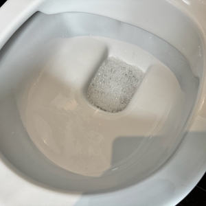 Nach dem Abspülen ist kein Home Ecover 100446165 mehr zu sehen in der Schüssel.