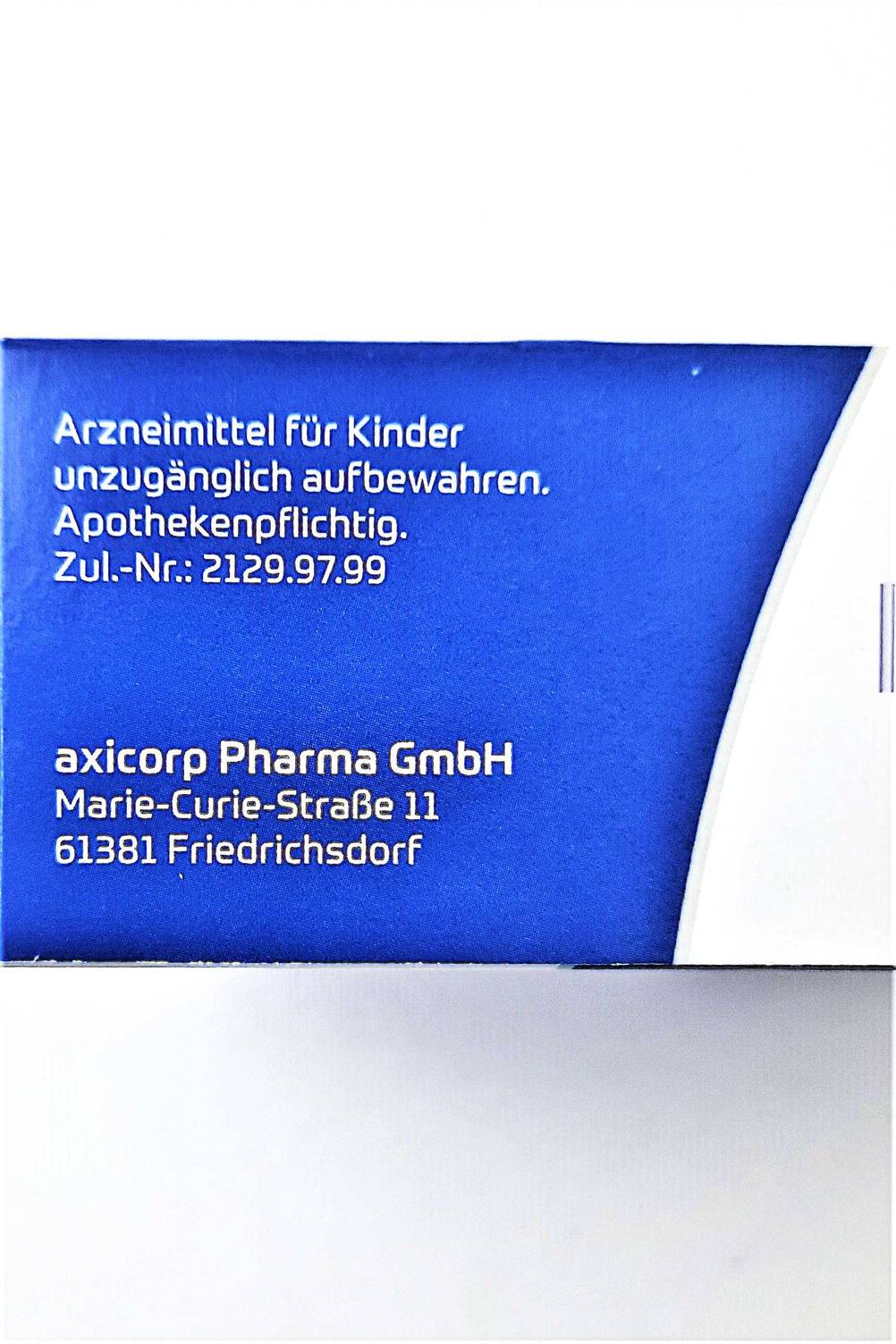 Ibuprofen im Test: Nahaufnahme der Herstellerinformationen auf der Verpackung.