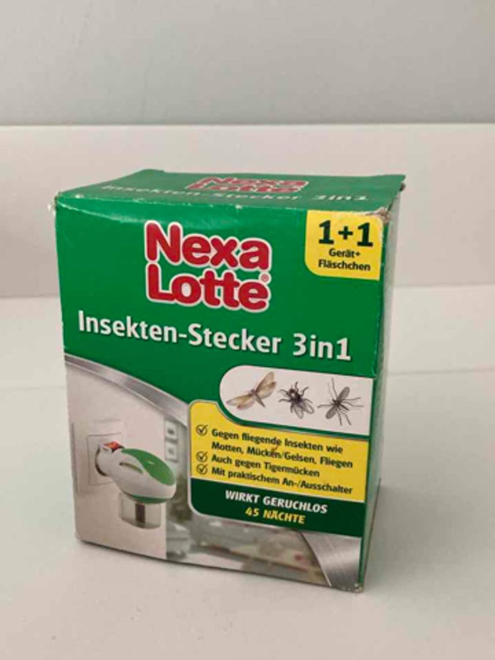 Die Verpackung des Insektenvernichters im Test von vorne.