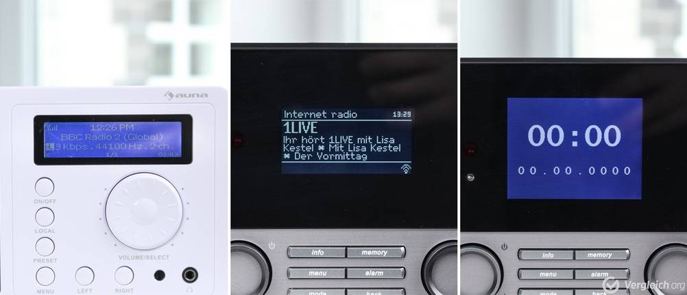 internetradio-test-vergleich-display, küchenradio mit wlan, radio livestream, internetradio streaming