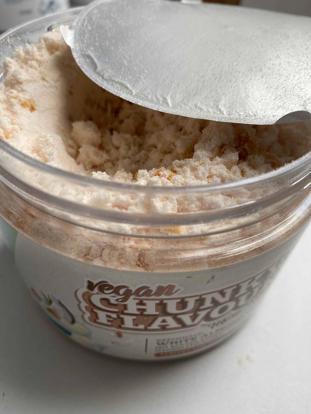 Verschluss von einer Verpackung mit getestetem veganem Inulin. 