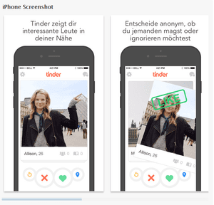 Dating-App bereit zum Testen: Der App-Store bietet eine große Auswahl an Anbietern.