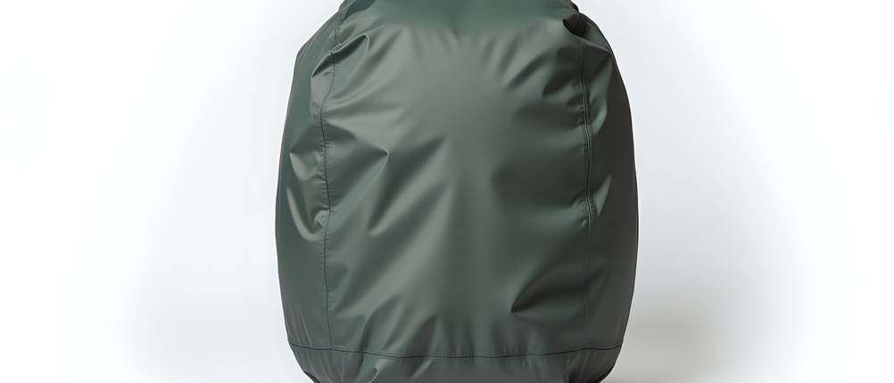 Jack-Wolfskin-Rucksack-Test: Rucksack, der vollständig von einem Regenschutz umhüllt ist