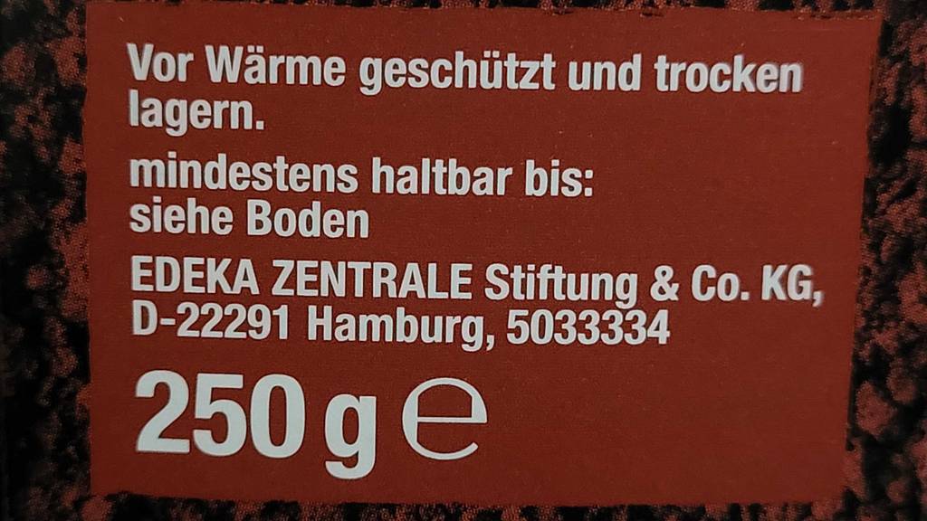 Eine getestete 250-gramm-Kakaopulver-Packung. 