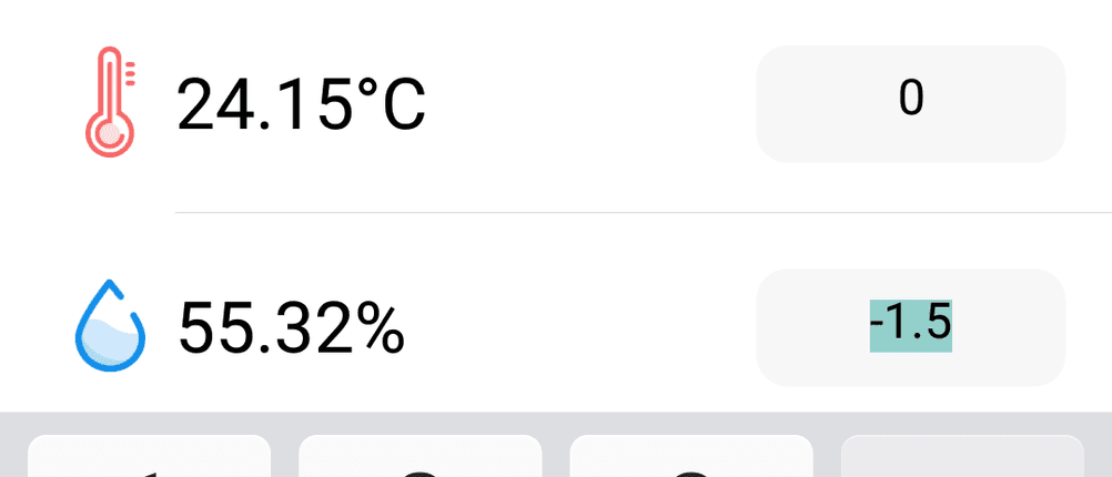 Screenshot der Kalibrierungs-Einstellung aus der Hygrometer-App von InkBird.