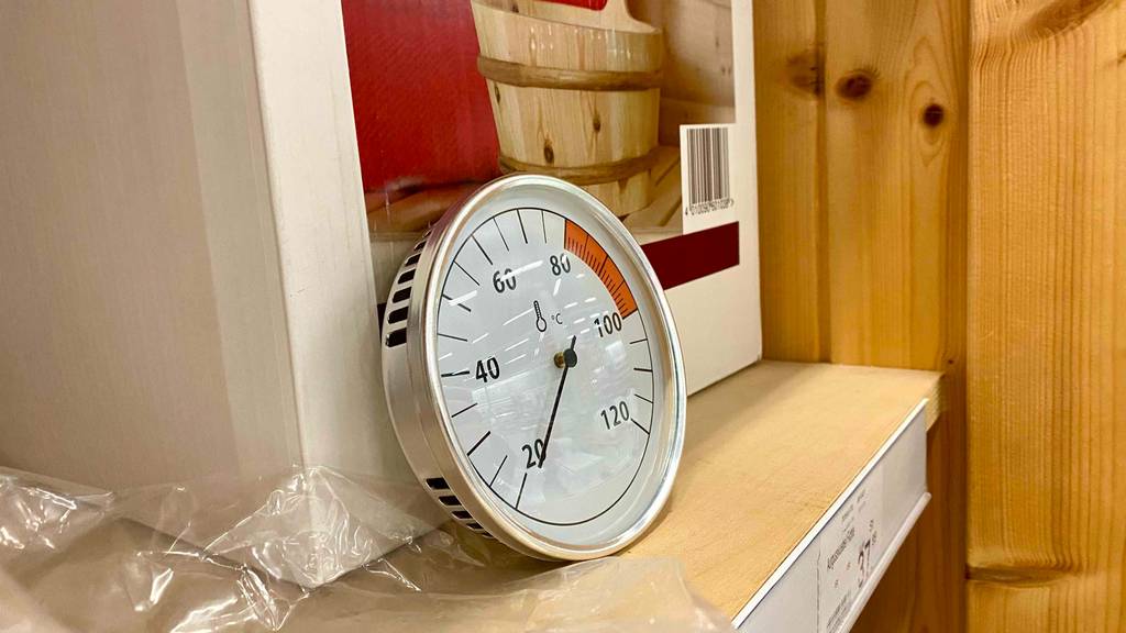 Sauna-Thermometer-Test: Gesamtansicht des Thermometers.