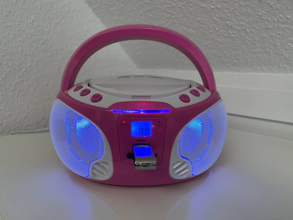 Kinder-Dd-Player mit stylisch-blauen LEDs.