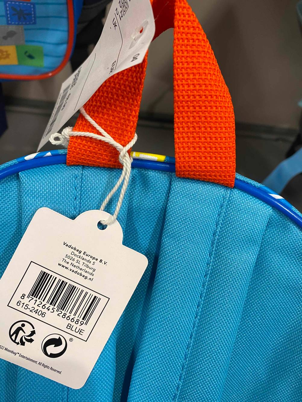 Barcode von einem getestetem Kinderrucksack.