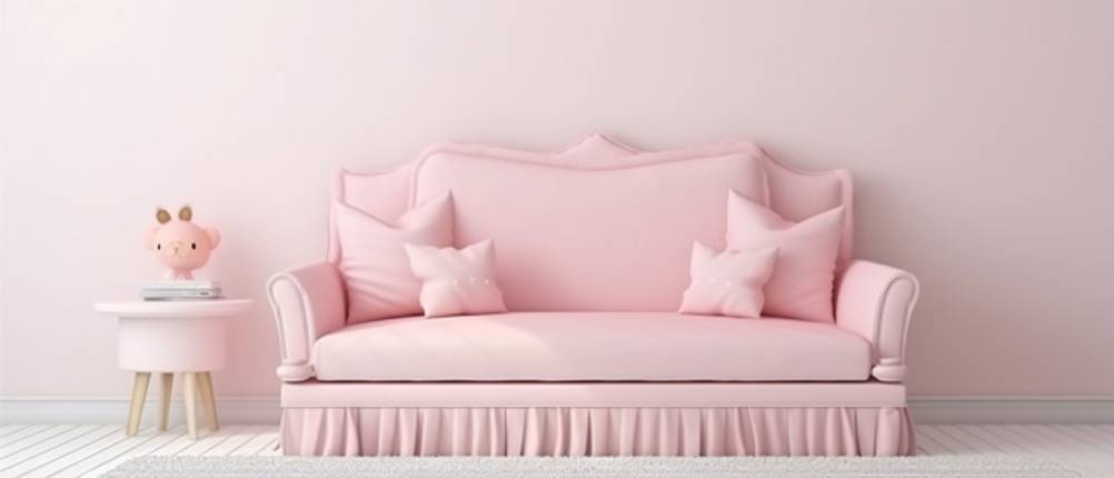 Kindersofa-Test: Ein rosa Sofa im Mädchen-Kinderzimmer
