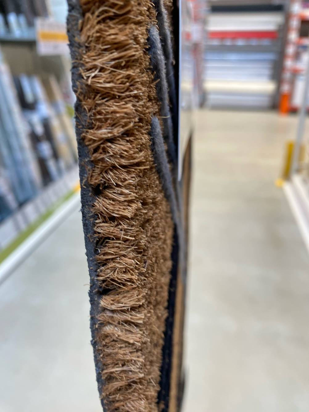Kokosmatte im Tes: Seitenansicht im Detail.