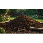 Komposter-Holz-Test: Ein Beet im Garten mit Kompost.