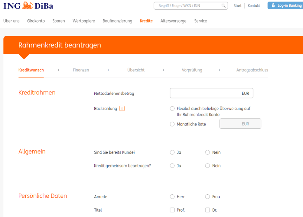 Rahmenkredit-Test