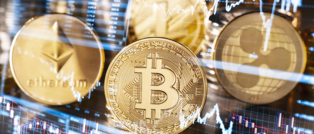 Darstellung mehrerer Krypto-Coins.
