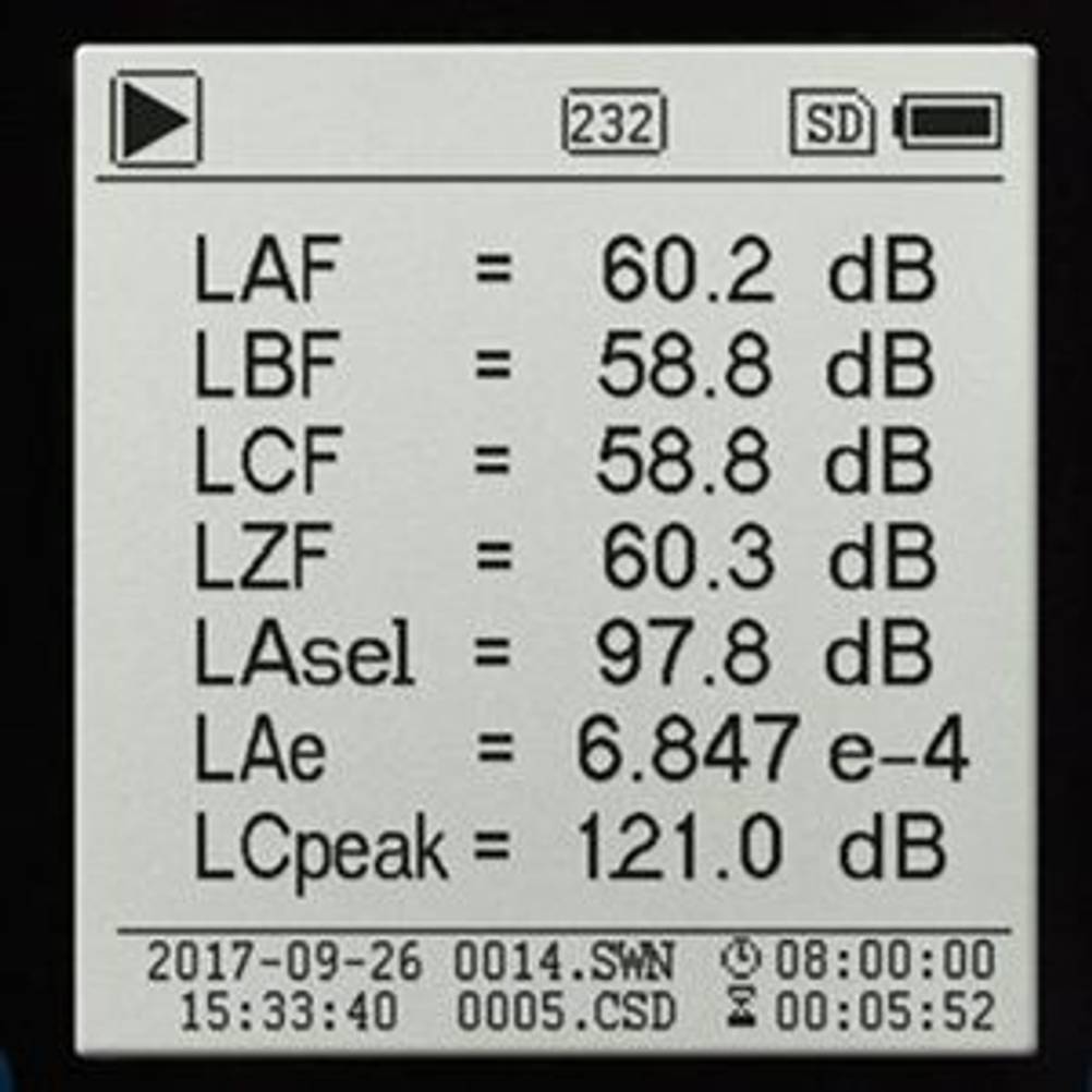 Display PCE Instruments Schallmessgerät