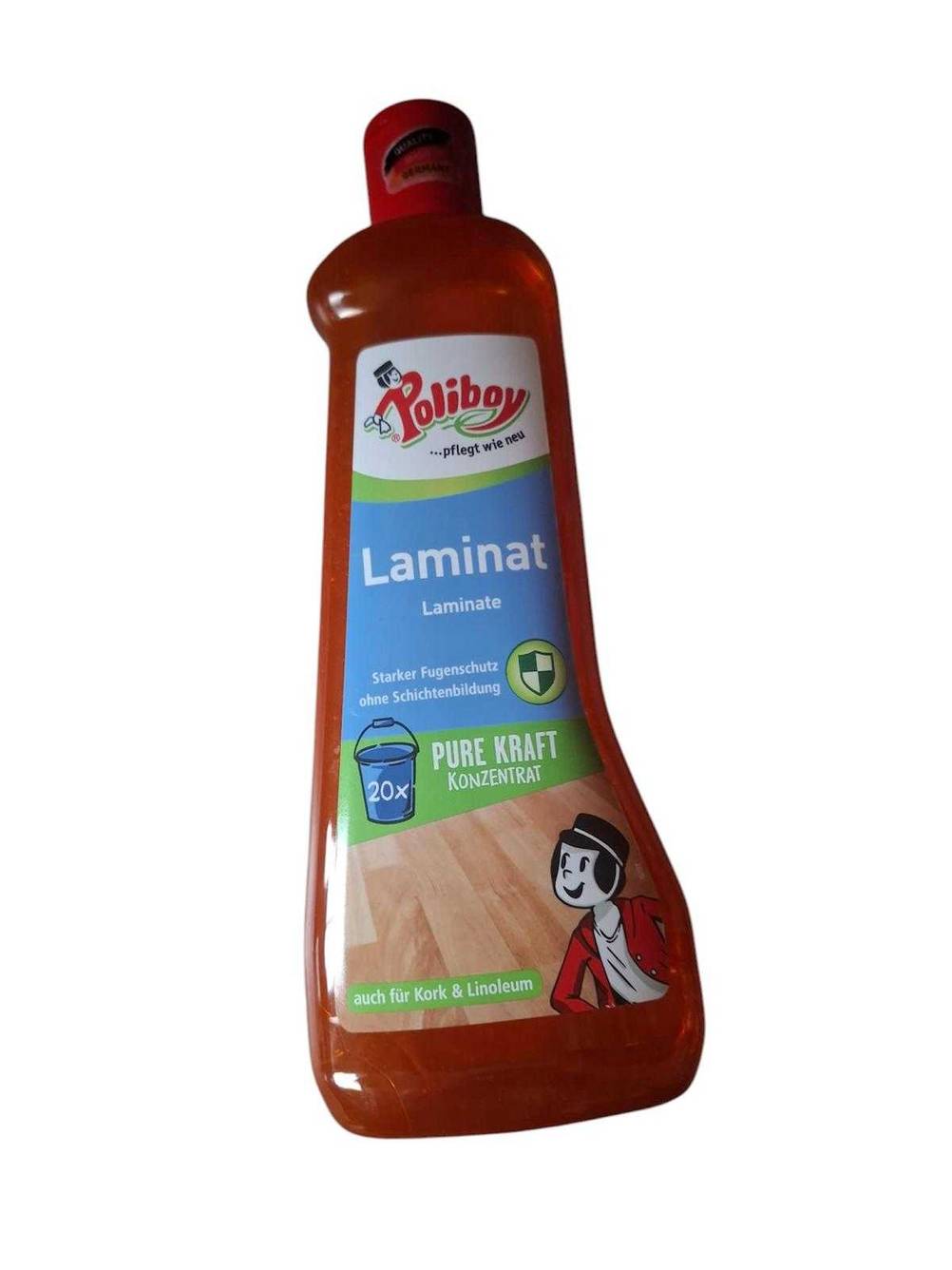 Vorderseite der Flasche der getesteten Laminatpflege.