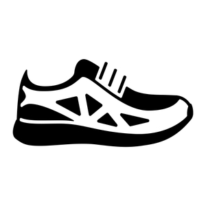 Icon eines Laufschuhs vor weißem Hintergrund.