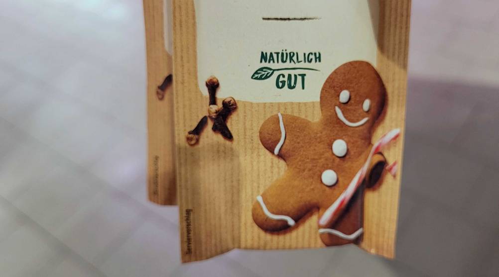 Lebkuchengewürz getestet: Nahaufnahme der Grafik auf der Vorderseite der Packung.