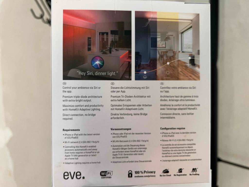Ansicht auf die Rückseite der LED-Verpackung.