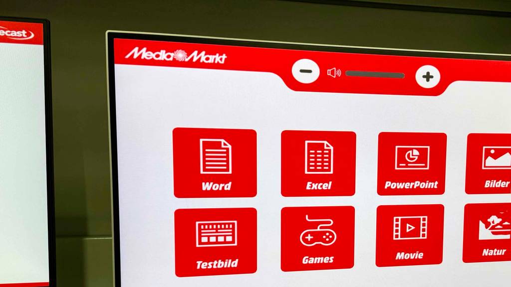 Nahansicht des Bildschirms und des Rahmens eines Grafik-Monitors im Test.