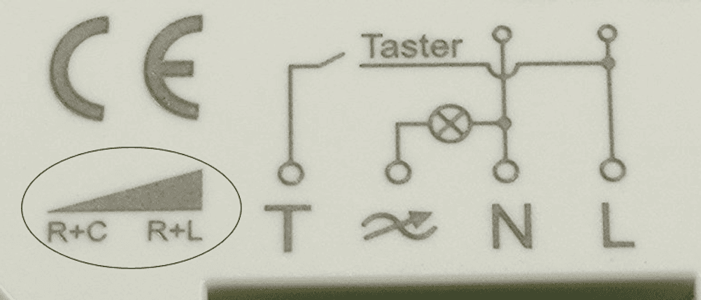 Dimmer-Test: Zu sehen ist eine Kennzeichnung eines Dimmers.