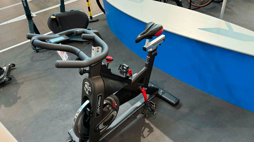 Ansicht von oben auf einen getesteten Ergometer.