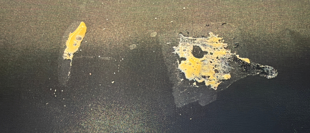 Essensreste befinden sich auf der Linda's-Essentials-Dauerbackfolie