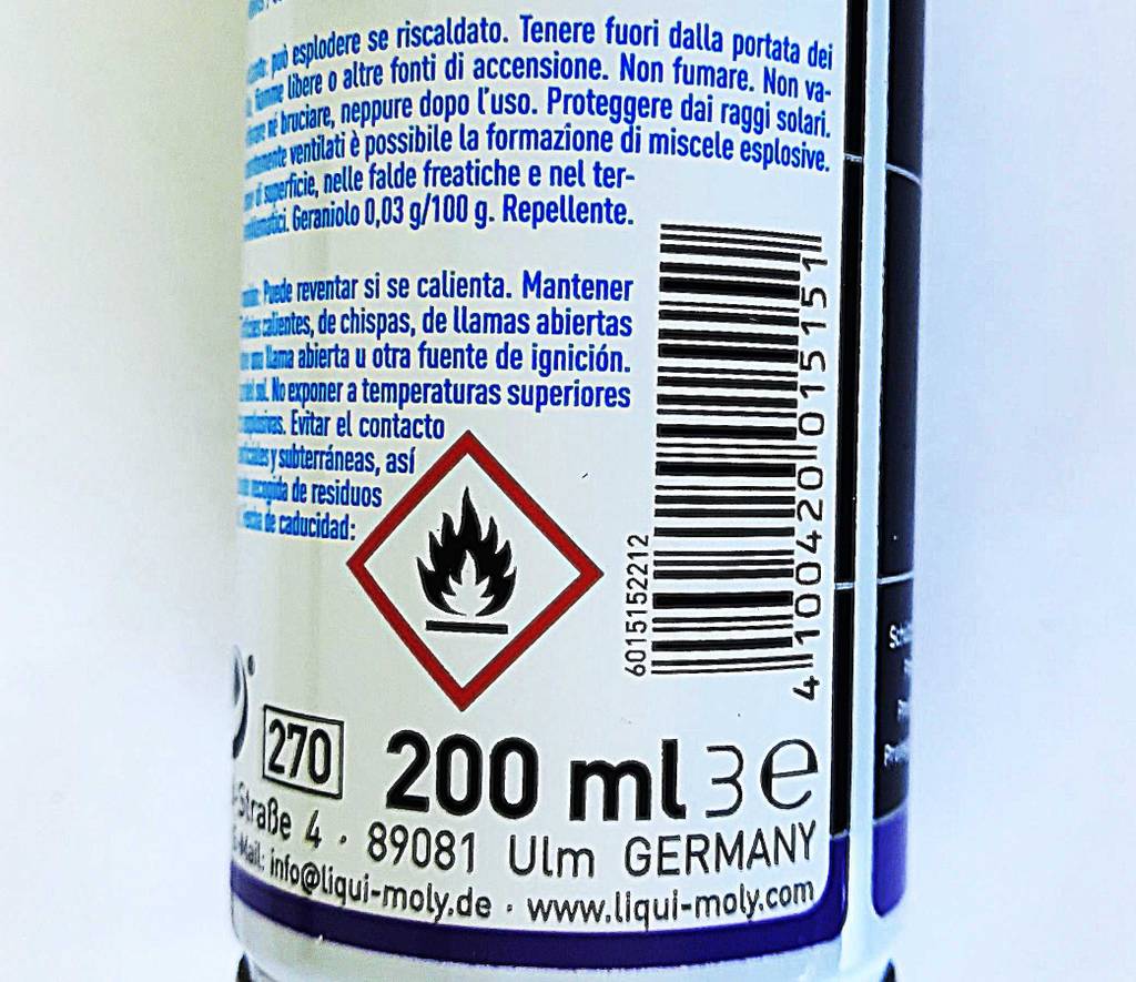 Auf der Dose von Marderschutz im Test sind Warnhinweise.