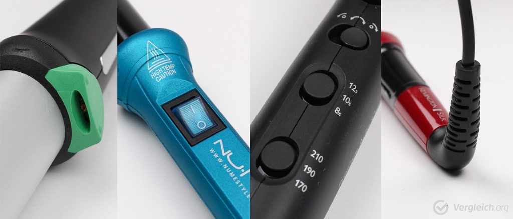 Lockenstab im Test: Kabel und Knöpfe von Lockenstäben