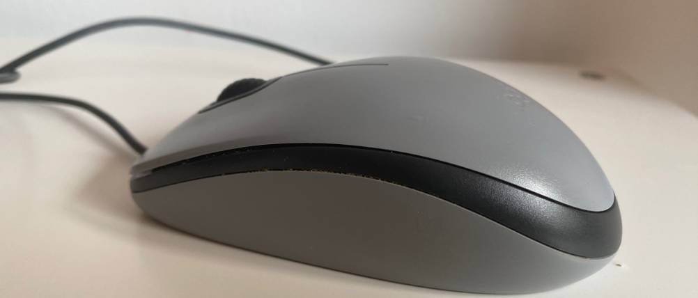 Eine graue Computer Maus