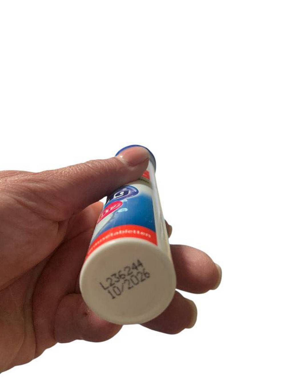 Magnesiumpräparat im Test: Nahaufnahme des Bodens der Verpackung.