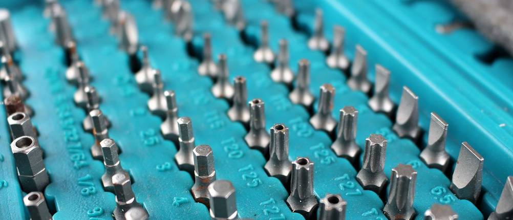 Geöffnetes Bitset von Makita mit besonders großer Auswahl.