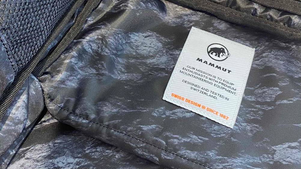 Das Lable des Mammut-Rucksacks