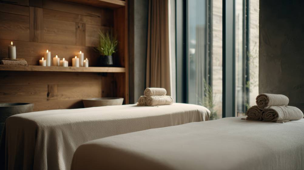 Massageliege-elektrisch-Test: Zwei Massageliegen stehen in einem Raum im japanischen Stil.