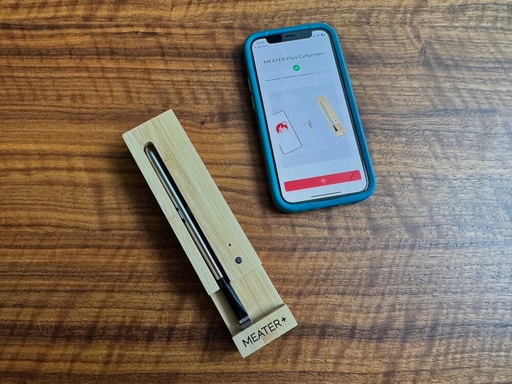 Die App des Meater-Fleischthermometer OSC-MT-MP01 zeigt eine erfolgreiche Verbindung an