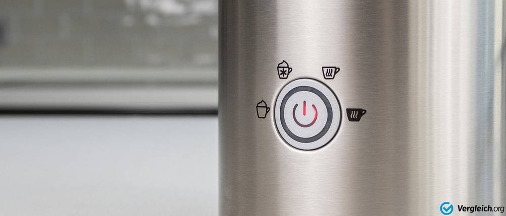 Das Bedienelement eines Milchaufschäumers.