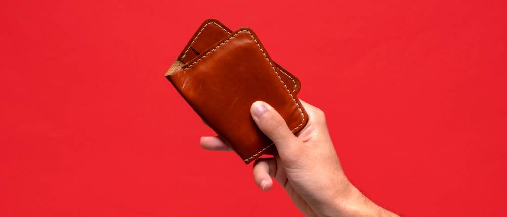 Mini-Geldbörse im Test: Ansicht einer kleinen Leder-Börse