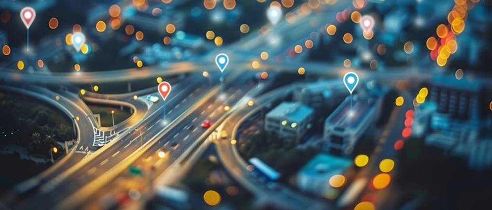 Mini-GPS-Tracker getestet: KI-generiertes Bild eines Straßenabschnittes mit GPS-Punkten
